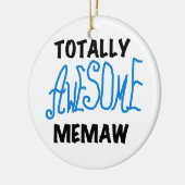全く素晴らしいMemawの青いTシャツおよびギフト セラミックオーナメント (左)