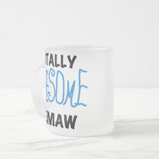 全く素晴らしいMemawの青いTシャツおよびギフト フロストグラスマグカップ (正面左)