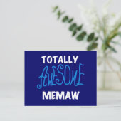 全く素晴らしいMemawの青いTシャツおよびギフト ポストカード (スタンド正面)