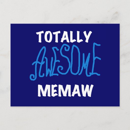 全く素晴らしいMemawの青いTシャツおよびギフト ポストカード (正面)
