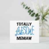 全く素晴らしいMemawの青いTシャツおよびギフト ポストカード (スタンド正面)
