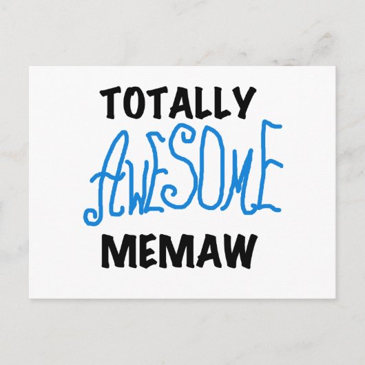 全く素晴らしいMemawの青いTシャツおよびギフト ポストカード (正面)