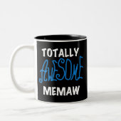 全く素晴らしいMemawの青のTシャツ ツートーンマグカップ (左)