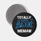 全く素晴らしいMemawの青のTシャツ マグネット (正面/裏面)