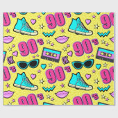 全く90年代! パターン（の模様が）ある ラッピングペーパー (フラット)