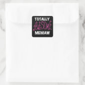全くMemawの素晴らしいピンクのTシャツ スクエアシール (バッグ)