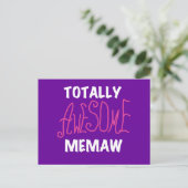 全くMemawの素晴らしいピンクのTシャツ ポストカード (スタンド正面)