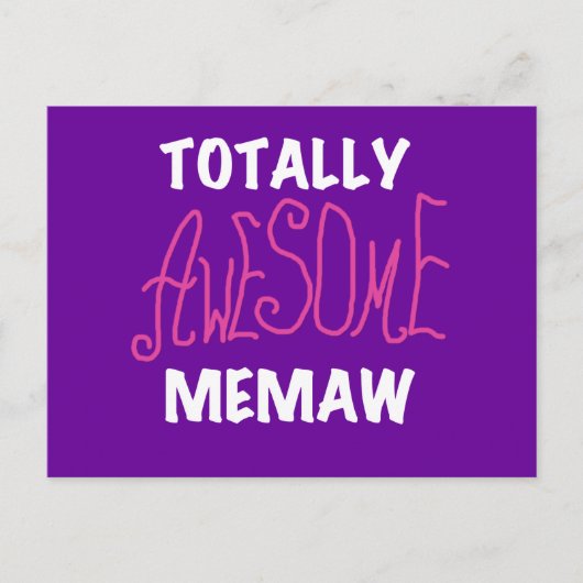 全くMemawの素晴らしいピンクのTシャツ ポストカード (正面)