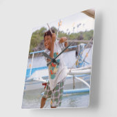 全てが丸まった。 スクエア壁時計 (傾斜)