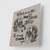 全てが失敗したチベットのテリア美術引用文 スクエア壁時計 (傾斜)