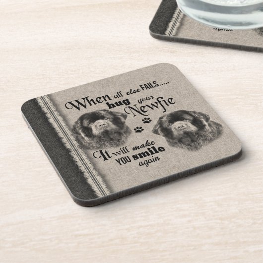 全てが失敗するニューファンドランダーアート引用文 コースター (左側)