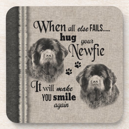 全てが失敗するニューファンドランダーアート引用文 コースター (正面)