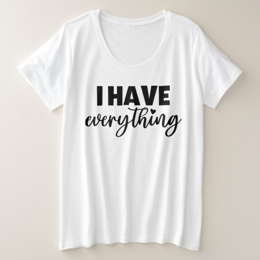 「全てが揃う」お揃いウェア 新米ママへのギフト プラスサイズTシャツ (デザイン正面)