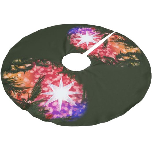 全てが明るいクリスマスツリーのスカート ブラッシュドポリエステルツリースカート (アングル)