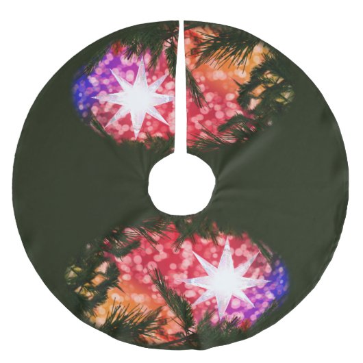 全てが明るいクリスマスツリーのスカート ブラッシュドポリエステルツリースカート (正面)