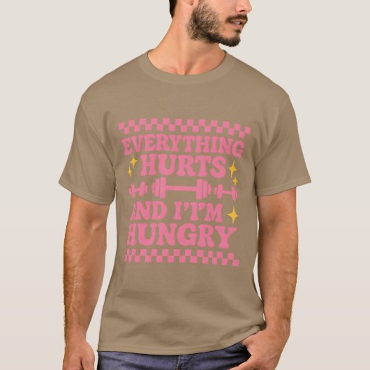 全てが痛い、そしてお腹が減った Tシャツ (正面)