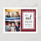 全てが落ち着いていない!クリスマスコラージュ2家族写真 シーズンポストカード (正面)