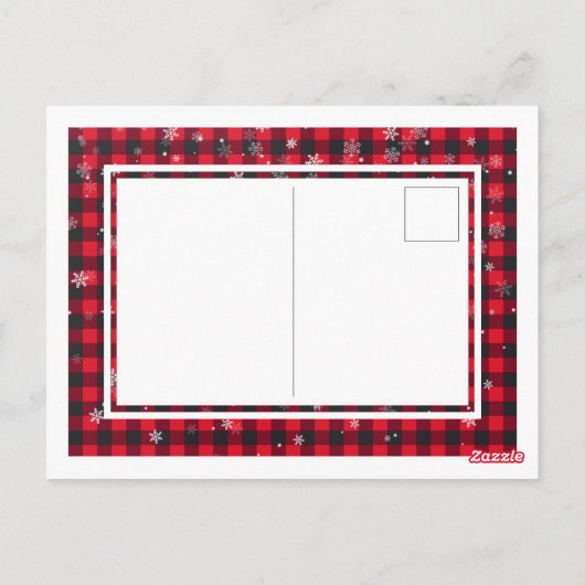 全てが落ち着いていない！ |クリスマスプレイドの家族写真 ポストカード (裏面)