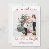 全てが輝く楽しいクリスマスの子供写真 シーズンカード (正面)