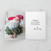 全てが静かで、明るく畳まれたクリスマスカード カード (内部)