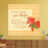 全てにおいて与え感謝してい1 Thes。5:18 キャンバスプリント (インサイチュ (リビング))