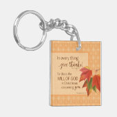 全てにおいて与え感謝してい1 Thes。5:18 キーホルダー (正面左)