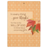 全てにおいて与え感謝してい1 Thes。5:18 クリップボード (裏面)