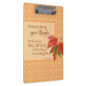 全てにおいて与え感謝してい1 Thes。5:18 クリップボード (右)