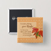 全てにおいて与え感謝してい1 Thes。5:18 缶バッジ (正面&裏面)