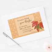 全てにおいて与え感謝してい1 Thes。5:18 長方形シール (封筒)