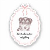 全てに気が付くタイプですね かわいい犬 シール (正面)