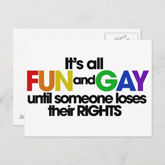 全てのおもしろいとゲイの権利だ ポストカード (正面/裏面)