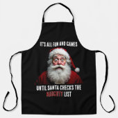 全てのおもしろいとゲーム、かわいいサンタクロースのクリスマス エプロン (正面)