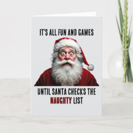 全てのおもしろいとゲーム、かわいいサンタクロースのクリスマス シーズンカード