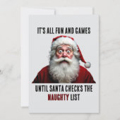 全てのおもしろいとゲーム、かわいいサンタクロースのクリスマス シーズンカード (正面)