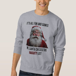 全てのおもしろいとゲーム、かわいいサンタクロースのクリスマス スウェットシャツ