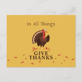 全てのことに対するトルコ与えの感謝感謝していの声 シーズンポストカード
