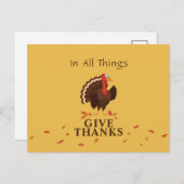 全てのことに対するトルコ与えの感謝感謝していの声 シーズンポストカード (正面/裏面)