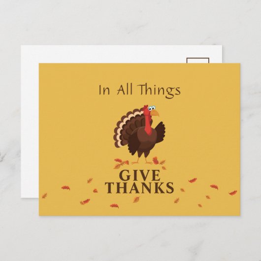 全てのことに対するトルコ与えの感謝感謝していの声 シーズンポストカード (正面/裏面)