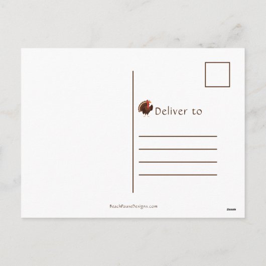 全てのことに対するトルコ与えの感謝感謝していの声 シーズンポストカード (裏面)