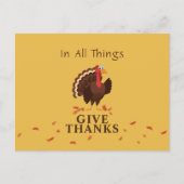 全てのことに対するトルコ与えの感謝感謝していの声 シーズンポストカード (正面)