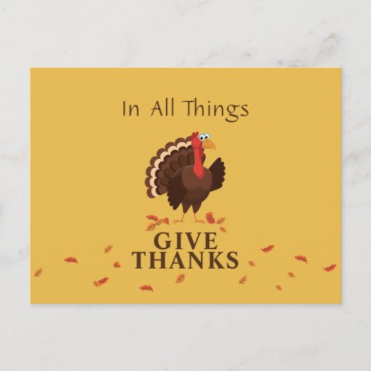 全てのことに対するトルコ与えの感謝感謝していの声 シーズンポストカード (正面)