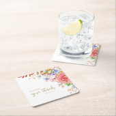 全てのこと与えで感謝してい- 1 These.5:18 スクエアペーパーコースター (インサイチュ)