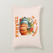 全てのこと与えで感謝していPumpkinカラフル アクセントクッション (正面(垂直))