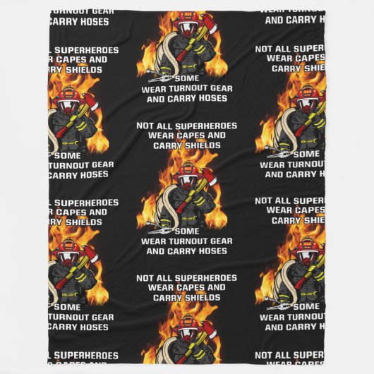 全てのスーパーヒーローではない…消防士 フリースブランケット (正面)