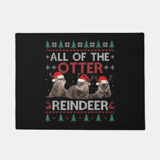 全てのトータトナカイのクリスマス醜いパジャマクリスマス ドアマット (正面)