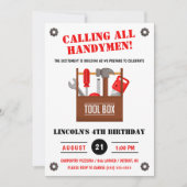 全てのハンディマンを呼ぶ!建築誕生日パーティー 招待状 (正面)