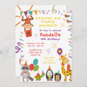 全てのパーティー動物を呼べ!誕生日パーティー 招待状 (正面/裏面)