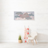 全てのブルースでピンク色の雲に微笑む少女が 横断幕 (インサイチュ)