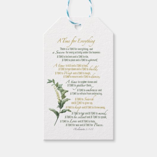 全ての人のための時間 – Ecclesiastes 3: 1-8 ギフトタグ (正面)